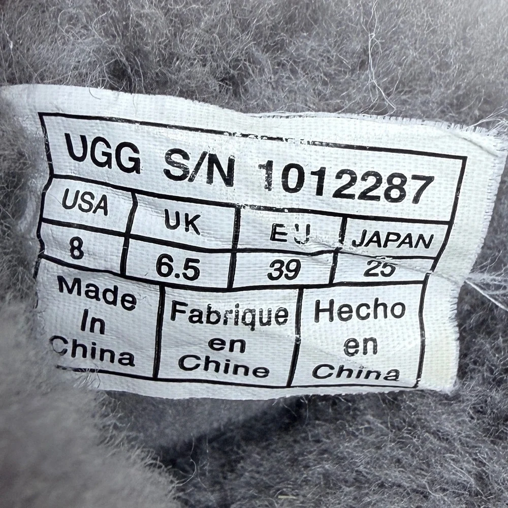 UGG Gray Ribbed Knit Shearling Lined Boots